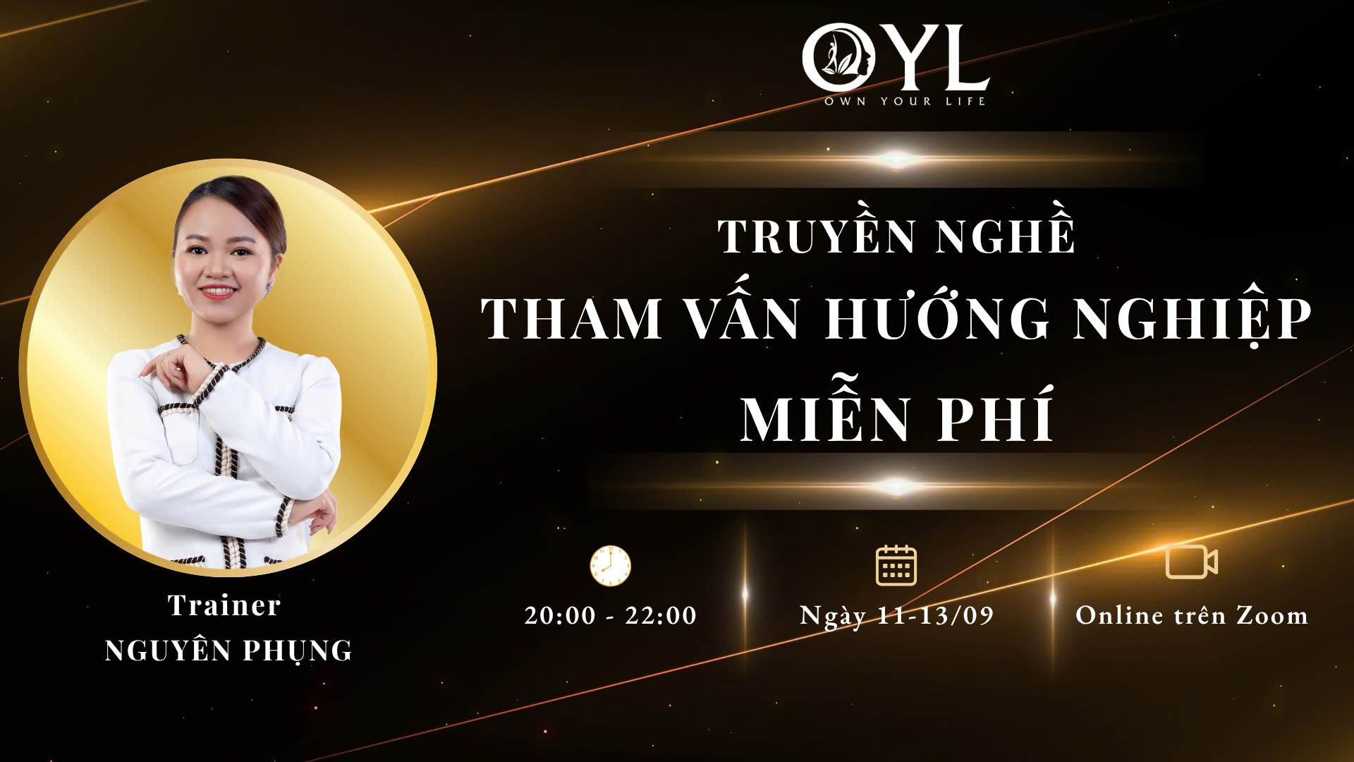 Poster Khóa Học Tham Vấn Hướng Nghiệp - Trainer Nguyên Phụng