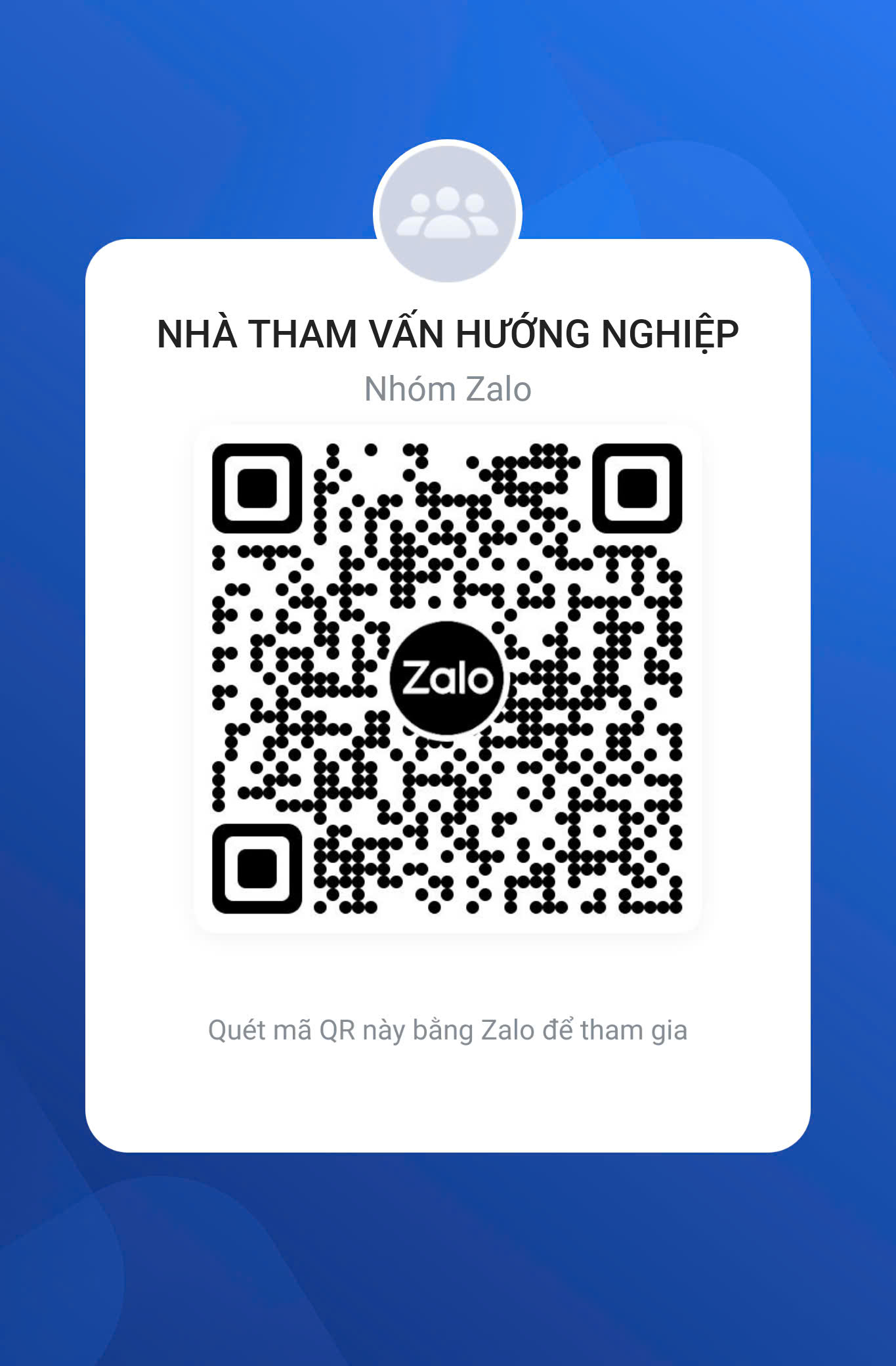 Mã QR Nhóm Zalo Nhà Tham Vấn Hướng Nghiệp